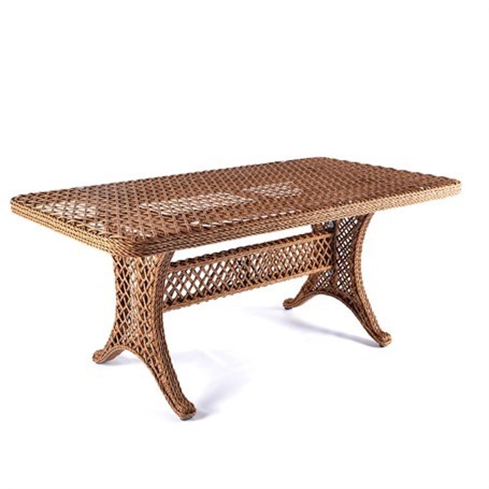 Papatya Rattan Camlı Masa 100x180